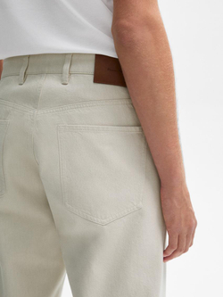 Massimo Dutti Зауженные джинсы из хлопковой джинсовой ткани, натуральный кремовый