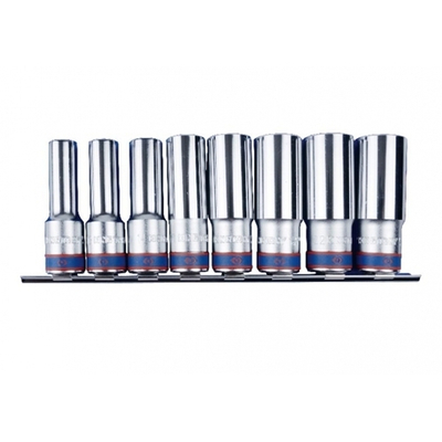 KING TONY (4308MR11) Набор глубоких торцевых головок 1/2", 6-гранные, 12-24 мм, 8 предметов