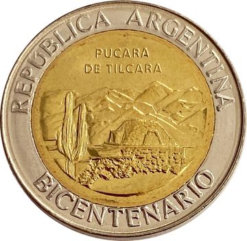 1 песо 2010 Аргентина «200 лет Аргентине: крепость Пукара де Тилькара»