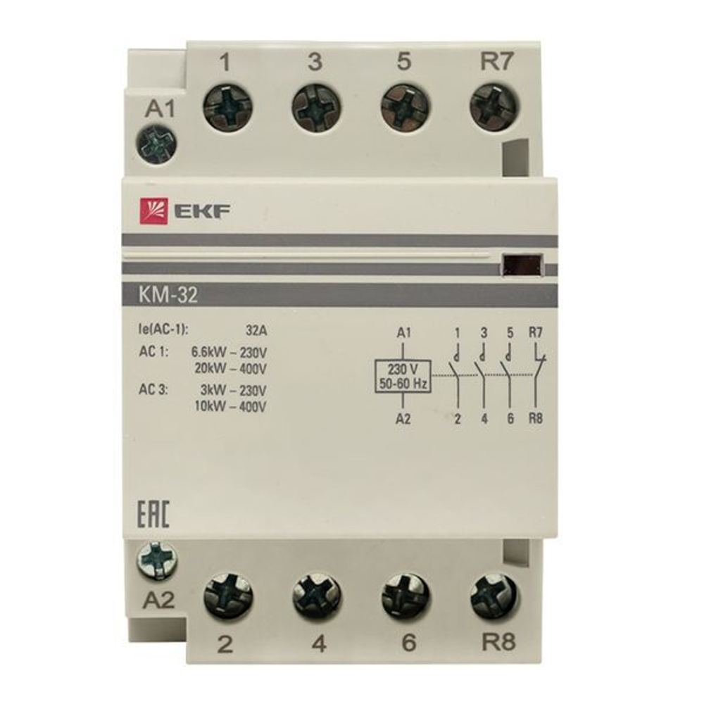Контактор модульный КМ 32А 3NО+NC (3 мод,) EKF PROxima