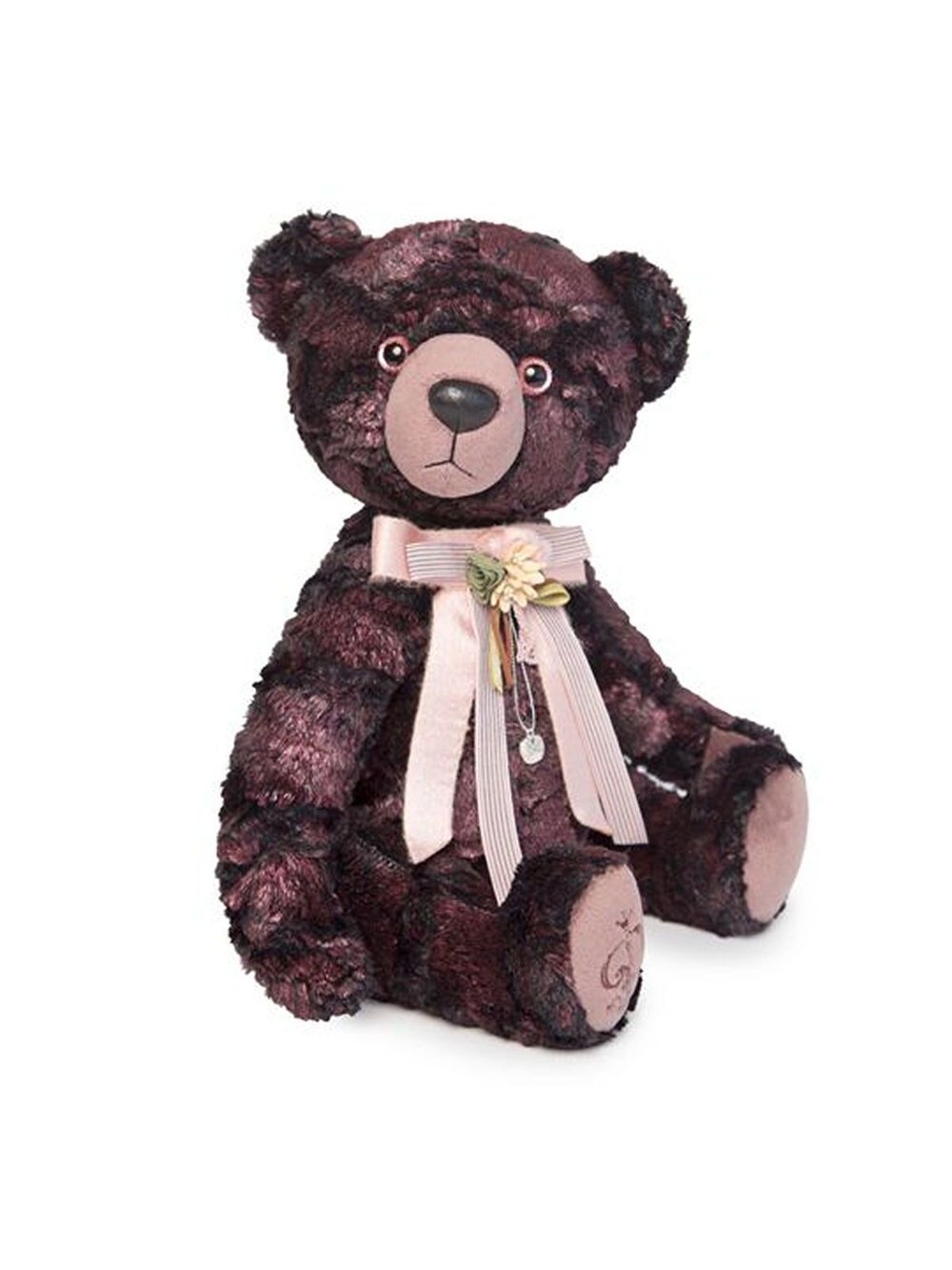 Мягкая игрушка Медведь БернАрт бордовый (металлик) 30см