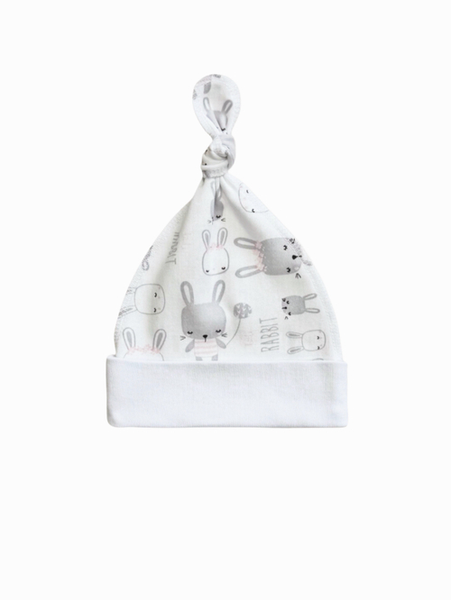 Шапочка-узелок Зайки pink