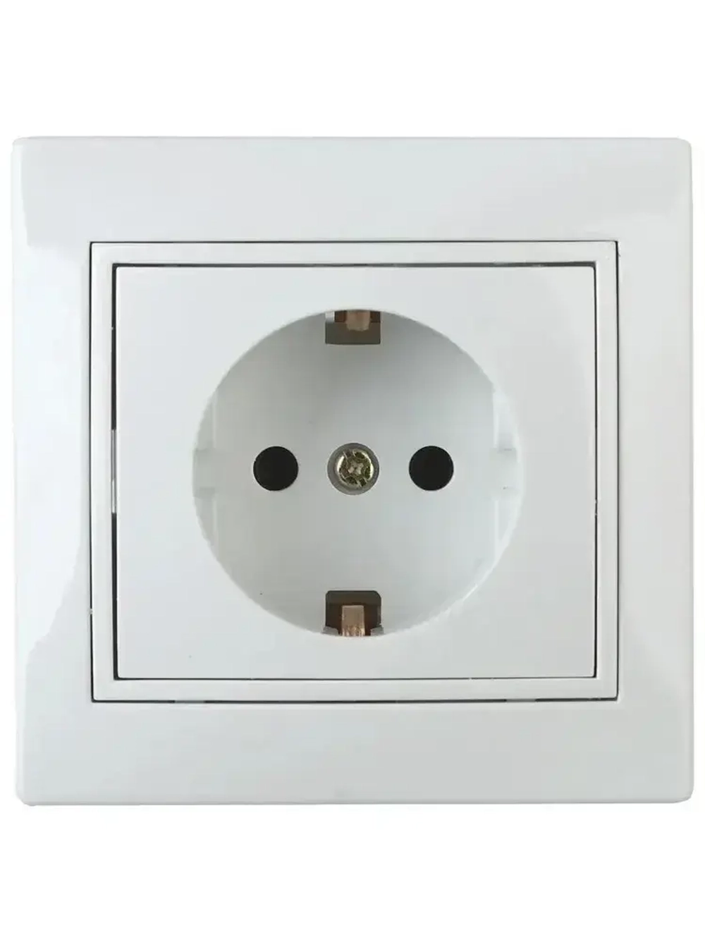 Розетка Intro Plano 1-202-01 с заземлением 2P+E Schuko 16А-250В IP20 скрытой установки белая