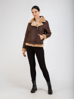 Дубленка авиатор натуральная короткая Турция