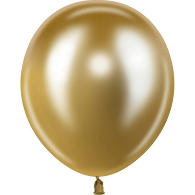 Воздушные шары с гелием и обработкой Chrome Gold Хром Золото 512 12"/30см