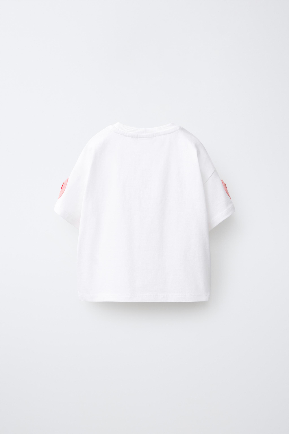 ZARA ФУТБОЛКА С КРУЖЕВОМ, БЕЛЫЙ