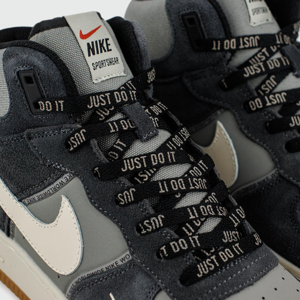 Кроссовки Nike Air Force 1 Mid Blue / L.Grey with Fur Wmns