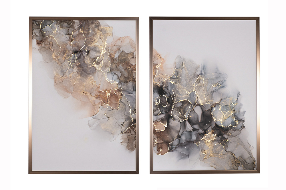 Диптих 70x100см Garda Decor Мрамор с поталью 89VOR-MARBLE7/2