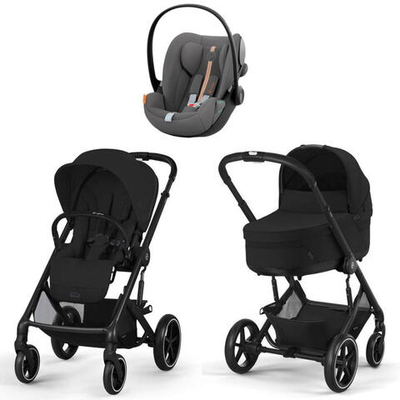Коляска Cybex Balios S Lux BLK 2025 Cloud G i-Size Lava Grey Plus 3 в 1 Moon Black с дождевиками