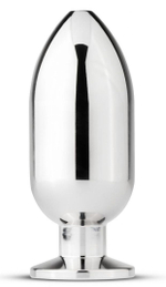 Серебристая анальная пробка Sinner Big Metal Buttplug - 10 см. (Цвет: серебристый)