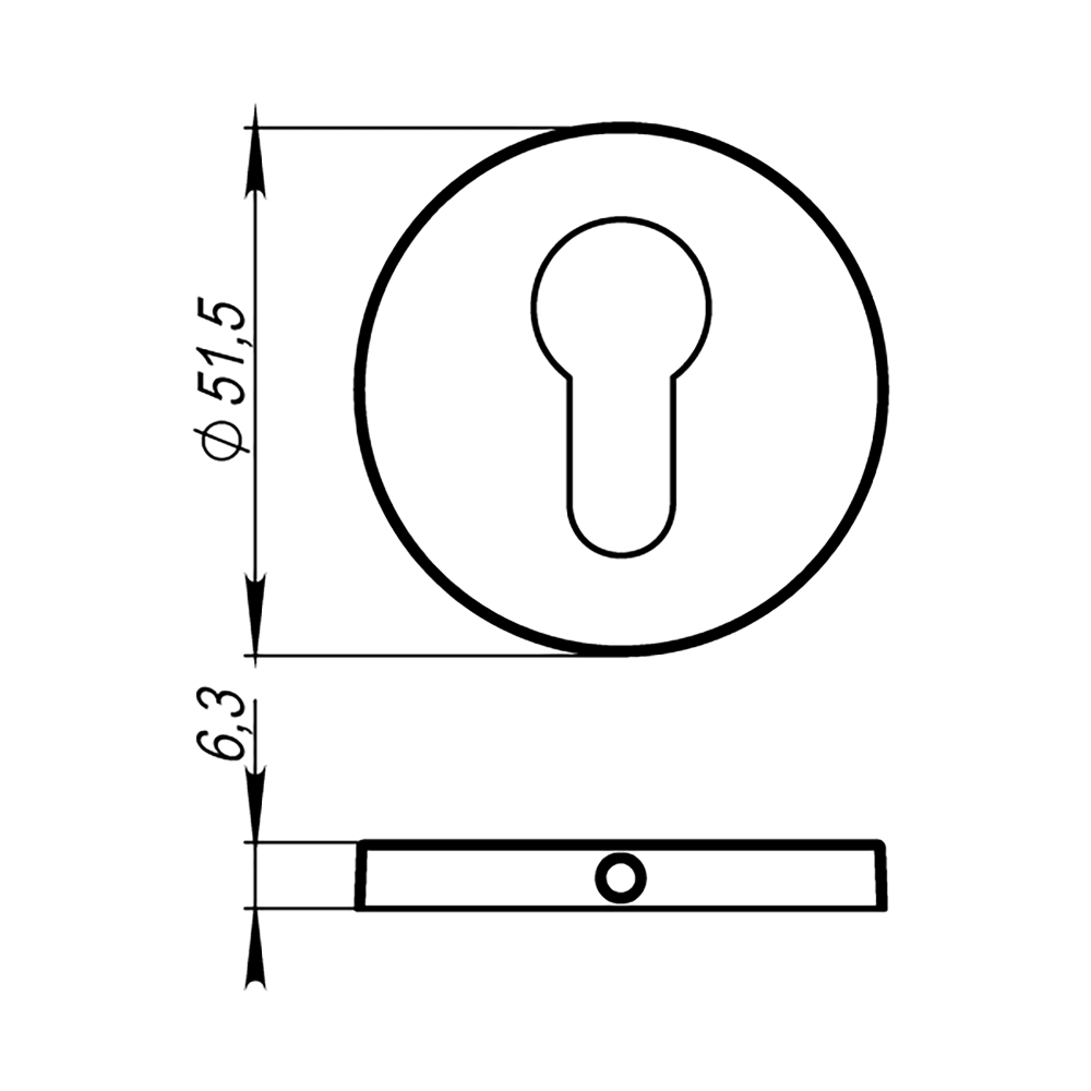 Накладка под цилиндр ET.R.URS52 (ET URS) BL-26 черный