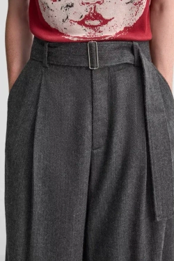 ZARA X HARRY LAMBERT БРЮКИ С ПОЯСОМ, СЕРЫЙ