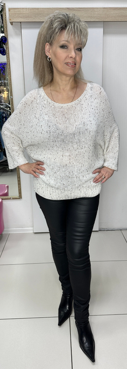 Белый итальянский меланжевый джемпер