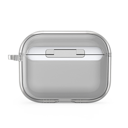 Чехол серый тонированный для наушников AirPods Pro 3, серия PECL Series от Dux Ducis, в комплекте с карабином