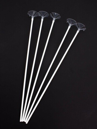 Трубочка+зажим для шаров 10 шт. "Holiday retainer", white (40 см)