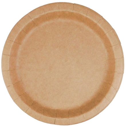 Тарелка бумажная 230мм "Крафт" с бортиком/500шт