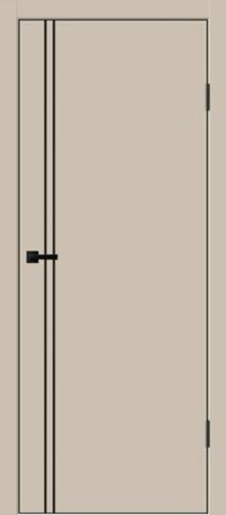 Межкомнатная дверь Velldoris Galant М2 PG (кромка ABS черная, молдинг черный) Кварцит