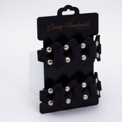 Черные кожаные наручники из звеньев