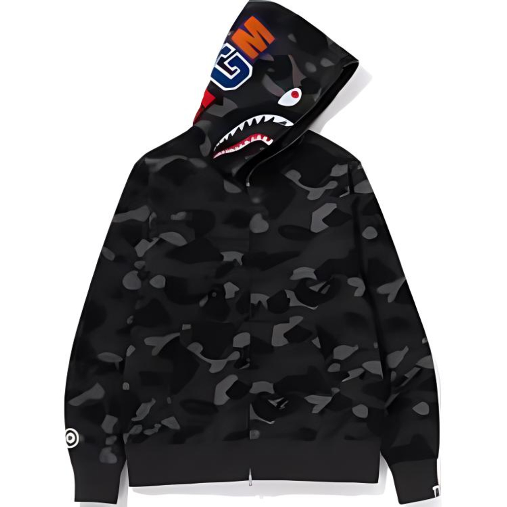 A Bathing Ape Color Camo Shark Wide Fit Full Zip Double Худи черный