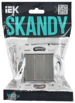 SKANDY Выключатель 3-клавишный 10А SK-V11N металл никель IEK