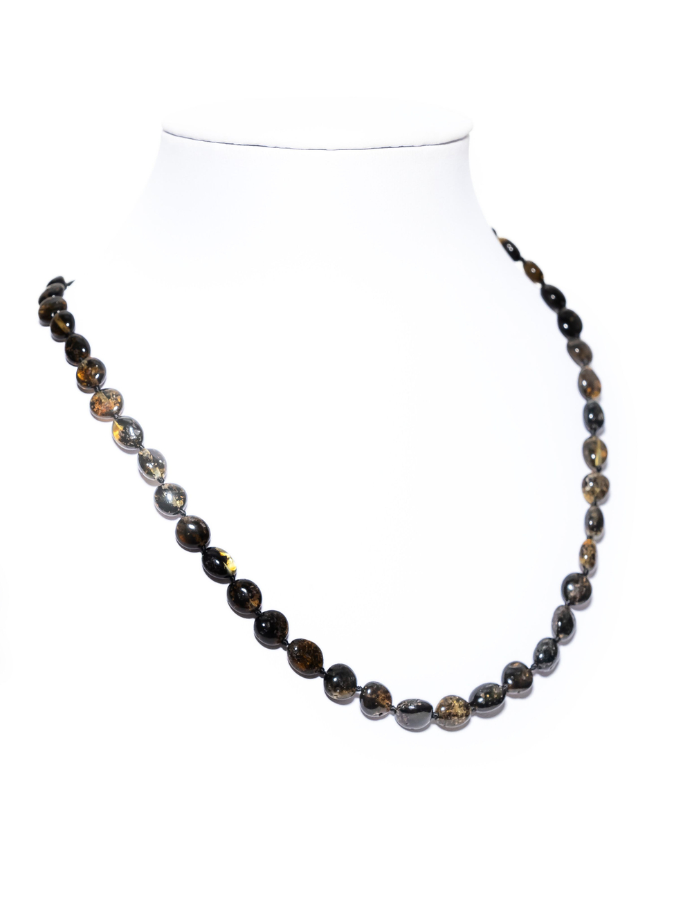 Бусы из янтаря натурального. Длина 45 см, бусины 8 на 5 мм. Янтарные бусы женские лечебные