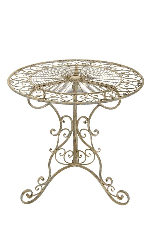 Стол "Ажур" серый антик D76xH74см, металл