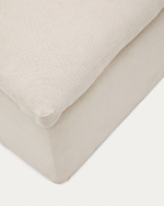 Чехол на подставку для ног Zenira из хлопка и льна бежевого цвета, 90 x 90 см