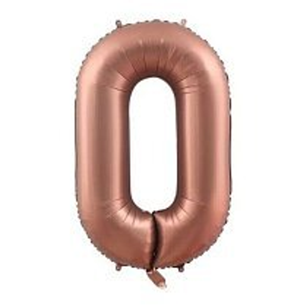 К Шар ЦИФРА 0 40" шоколад / chocolate / 102 см (БГ-60)