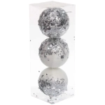 Новогодние шары «GLAME - Блеск» 8 см (набор 3 шт), Белый