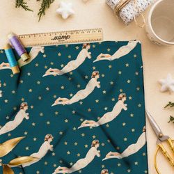 Ткань бифлекс летящая греческая богиня в ночном небе