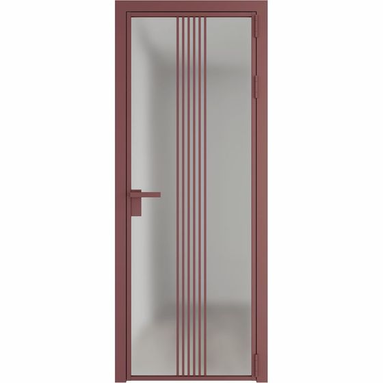 Алюминиевая дверь 18AG красный антрацит стекло матовое