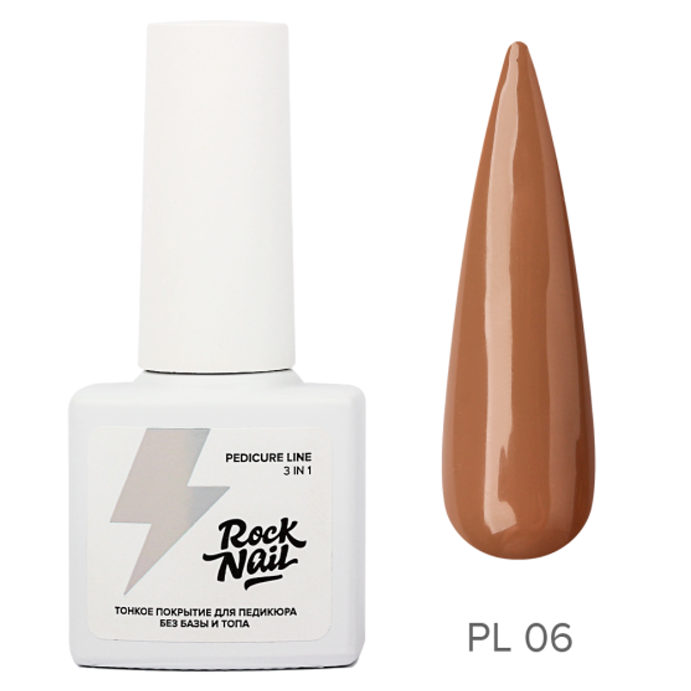 RockNail Однофазный Гель-лак Pedicure Line 06 Not My Size, 6 мл