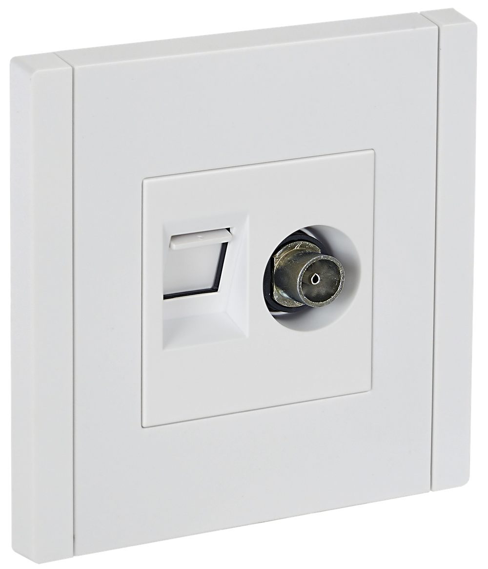 FORTE&PIANO Розетка двойная TV+RJ45 кат.6 FP237 белый IEK