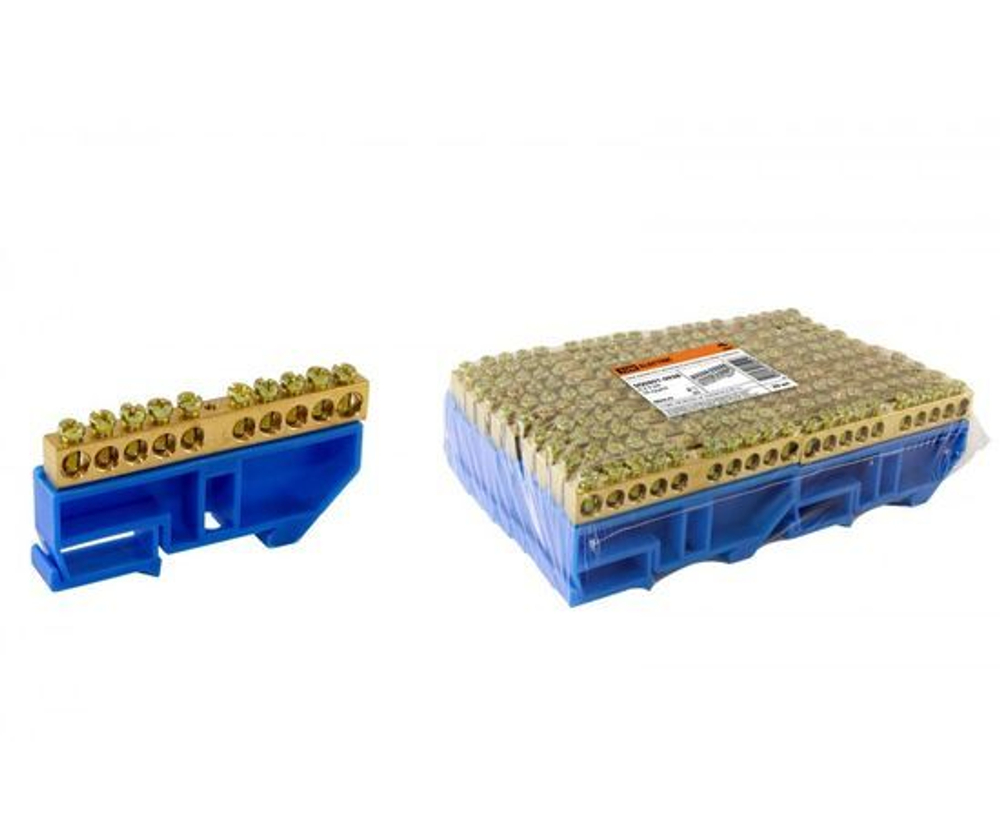 Шина N нулевая с изолятором на DIN-рейку 6х9мм стойка большая 10 групп TDM SQ0801-0028