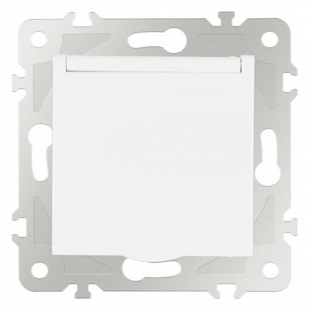 Розетка влагозащищенная с заземлением и со шторкой с крышкой Arte Milano am-203 203.41-1.white