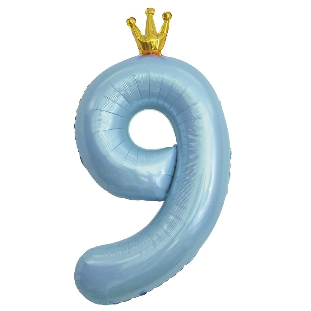 Фольгированные цифры с короной 102 см в ассортименте