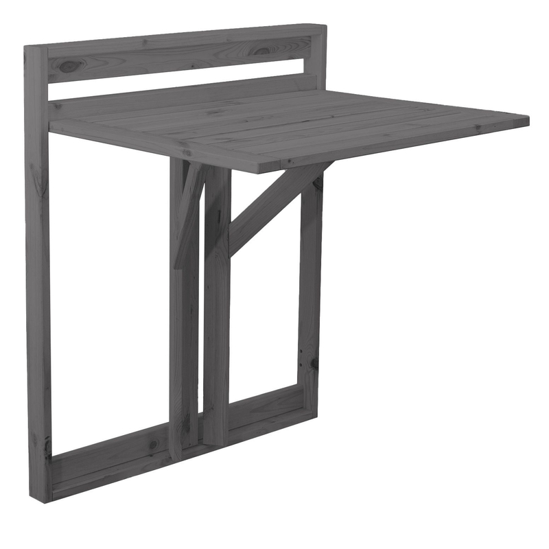 Стол складной, 76х64, Эпларо, кухонный, садовый, откидной на стену, на балкон, деревянный, графит, Dipriz