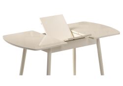 Стеклянный стол Калверт 94(126)х64х75 кремовый