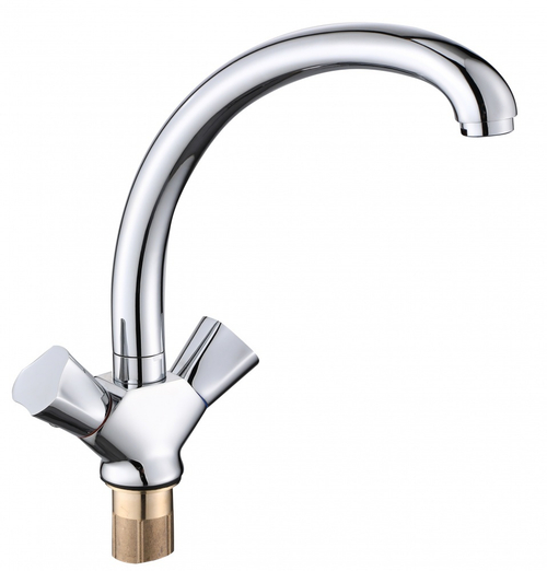 150121 Смеситель 2-руч. для кухни (КРУГ.) ViEiR (10/1шт)