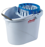 Ведро 10л VILEDA, КОМПЛЕКТ с системой отжима для веревочных и ленточных МОПов, овальное