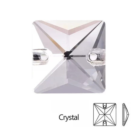 Стразы пришивные, Square, Crystal, 001, 16mm, (72 ea/pkg), 5A+, (F2)