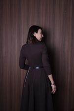 Платье трикотажное в шоколадном