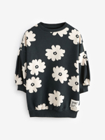 Толстовка-платье для девочки Next K89-798, Черный, Белый