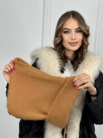 капор зимний и осенний капюшон- снуд вязаный ангора