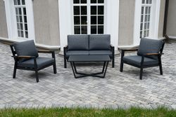 "Орхидея" лаунж-зона 4-местная из алюминия, цвет темно-серый