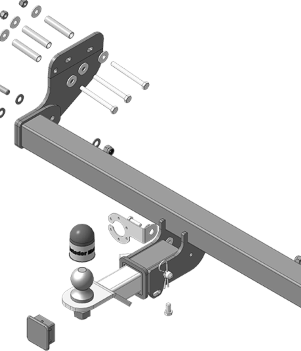 Фаркоп с унив. электрикой Smart для KGM Torres 2023- (оцинк. Шар)(паспорт и сертификат в комплекте) 92804-E