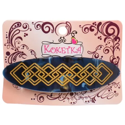 Заколка - автомат «ЭКЛЕР», форма прямоугольная, чери, микс 6 цветов, 10*2,3см (блистер Кокетка)