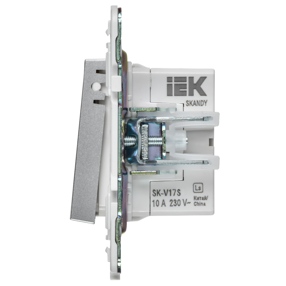 SKANDY Кнопка звонка с индикацией для отелей 10А SK-V17S серебряный IEK