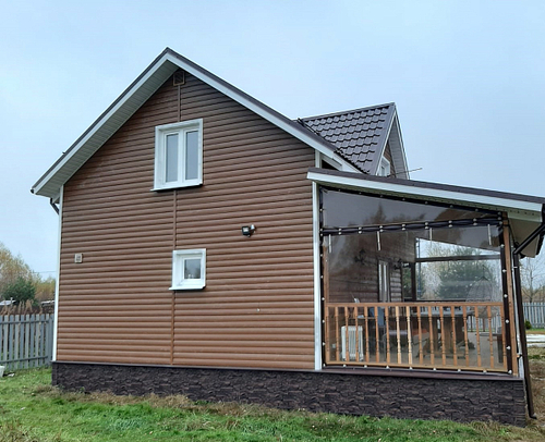 Сайдинг виниловый Альта-Профиль Blockhouse BH-01 Премиум Дуб светлый 3100х200 мм