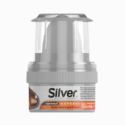 Крем-блеск Silver Коричневый для обуви 50 мл